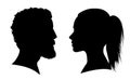 Man and woman face silhouette. Face to face Ã¢â¬â vector